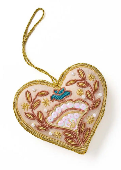 BEADED HEART ORNAMENT