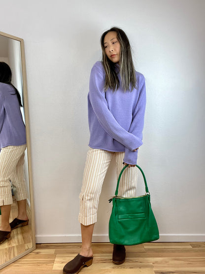 PERIWINKLE MOCK NECK KNIT SWEATER