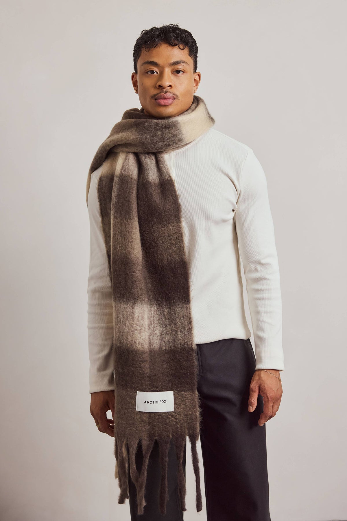 SCARF- BROWN CHECK