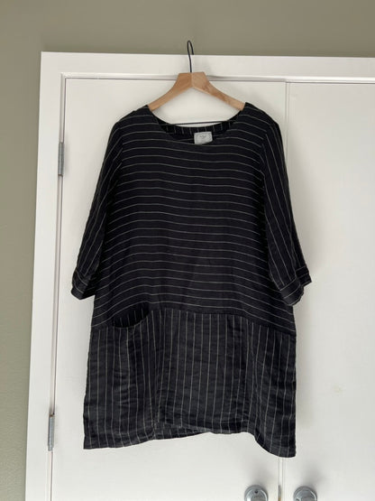 LINEN STRIPED TUNIC TOP