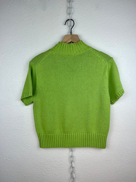 CHARTREUSE MOCK NECK SWEATER TOP