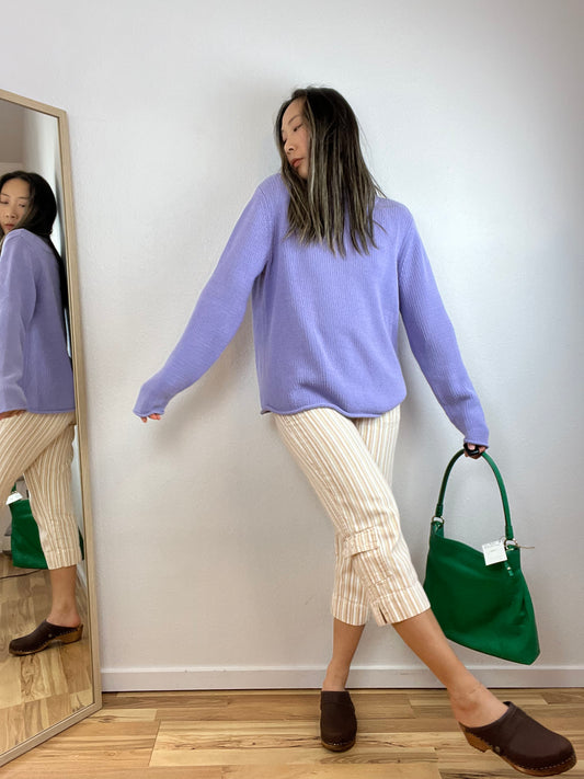 PERIWINKLE MOCK NECK KNIT SWEATER