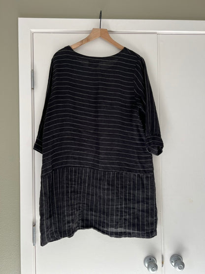 LINEN STRIPED TUNIC TOP