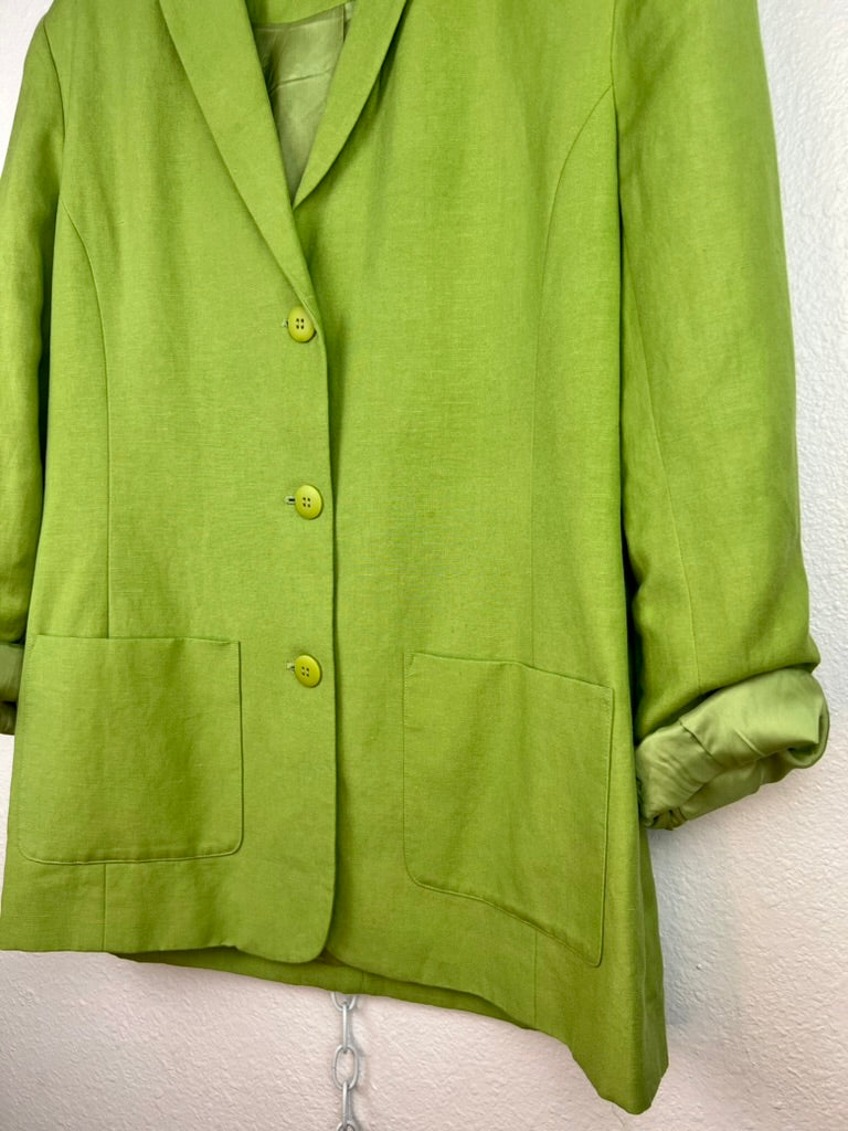 CHARTREUSE LONG LINEN BLAZER