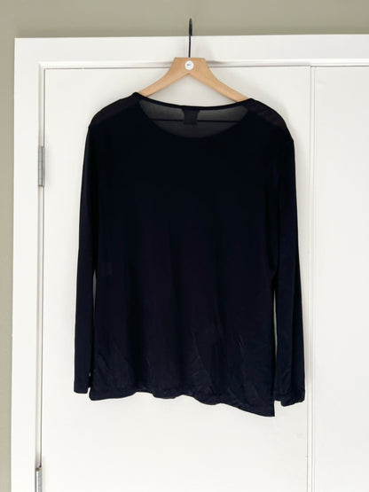DESIGNER~ MAX MARA BLACK MESH LONG SLEEVE TOP