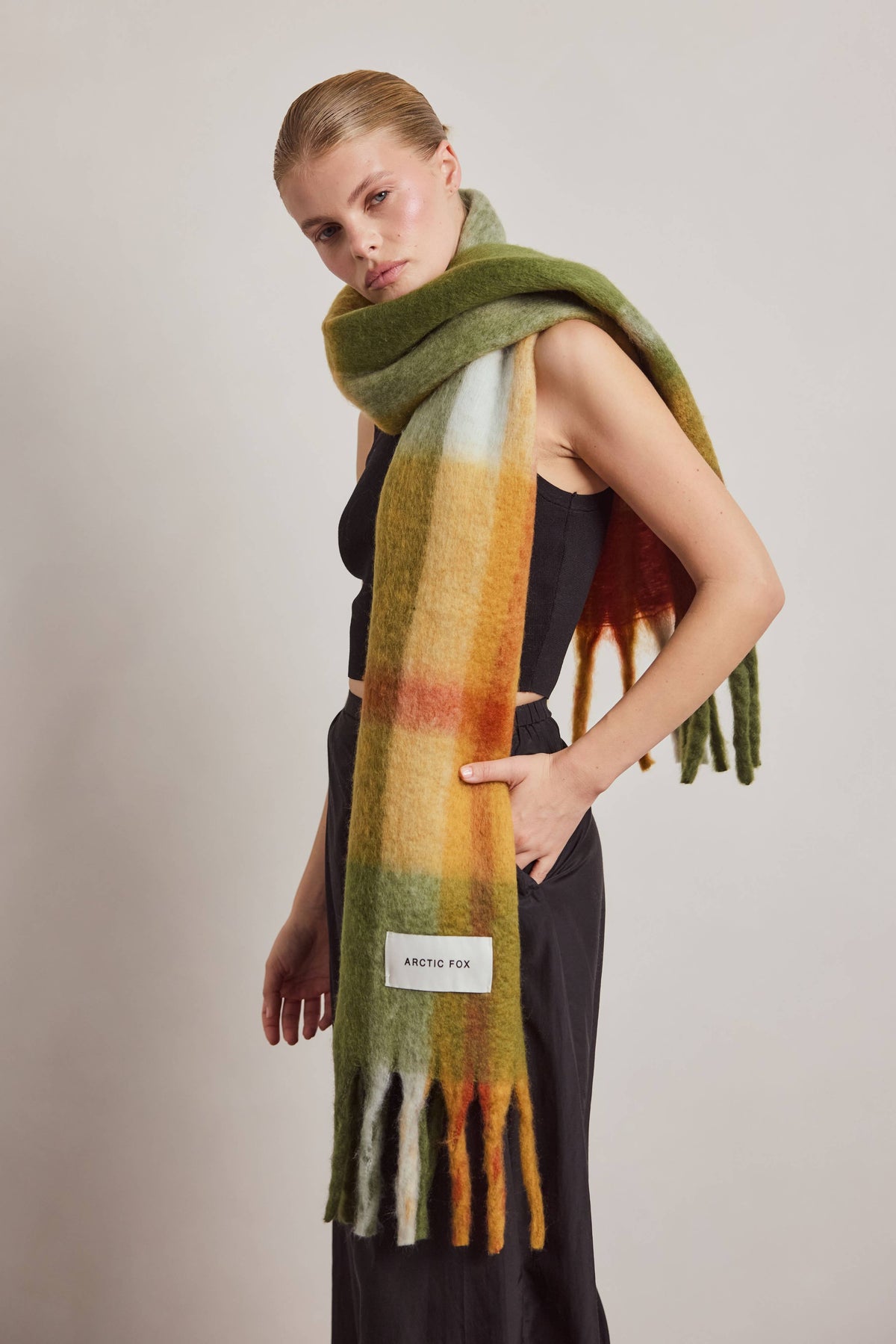 SCARF- MOSSY SPRING CHECK