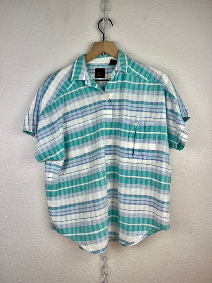 LIZSPORT STRIPED BUTTON DOWN