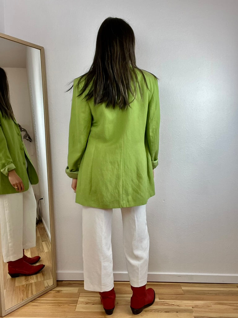 CHARTREUSE LONG LINEN BLAZER