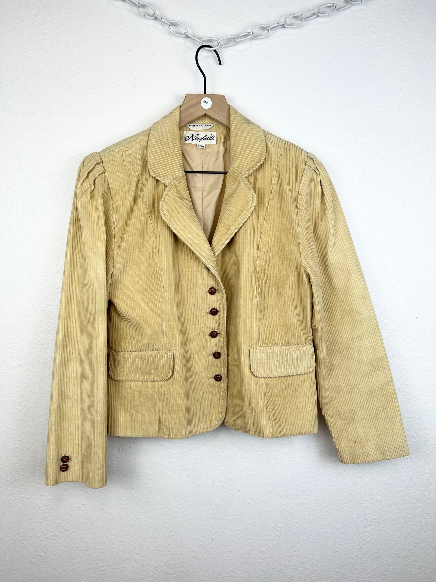 TAN CORDUROY CROPPED BLAZER