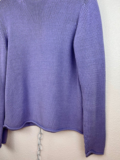 PERIWINKLE MOCK NECK KNIT SWEATER