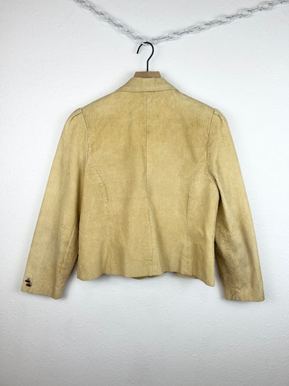TAN CORDUROY CROPPED BLAZER