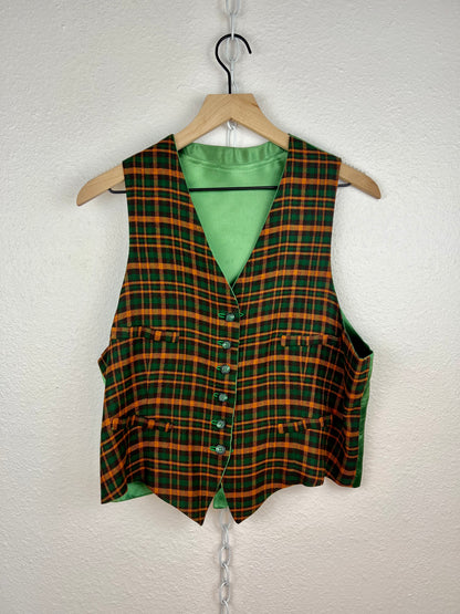 REVERSIBLE PLAID VEST