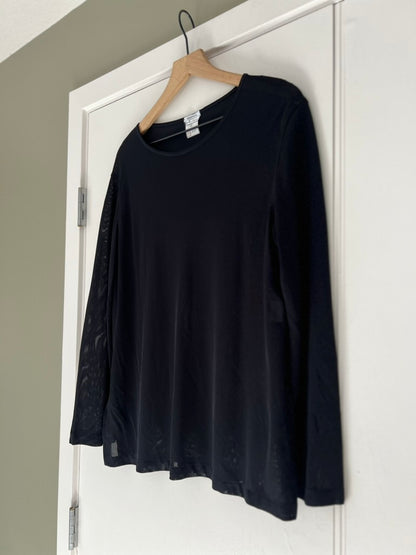 DESIGNER~ MAX MARA BLACK MESH LONG SLEEVE TOP