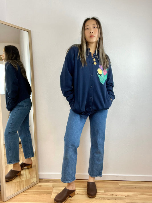 TULIP NAVY BLUE CARDIGAN