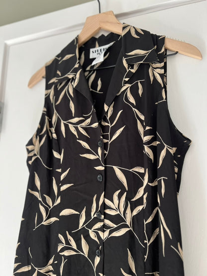 ABSTRACT FOLIAGE MAXI DRESS