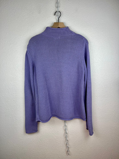 PERIWINKLE MOCK NECK KNIT SWEATER