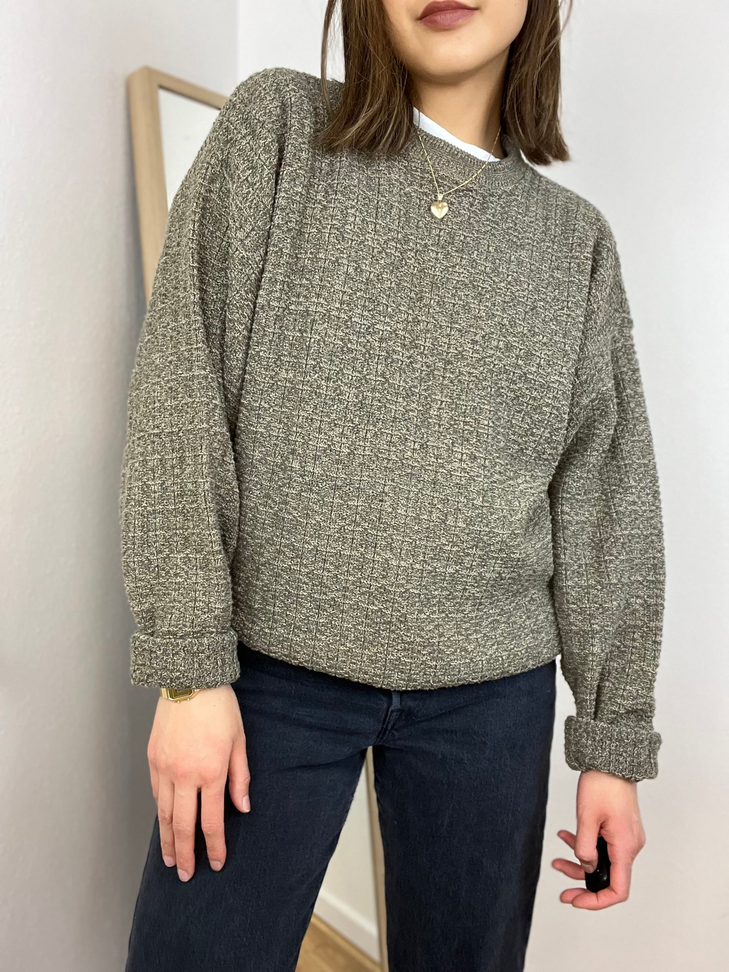 TEXTURED COTTON SWEATER