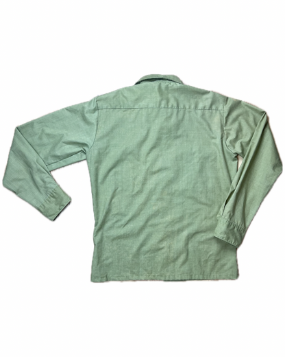 1970s WESTVALE SAGE GREEN BUTTON UP