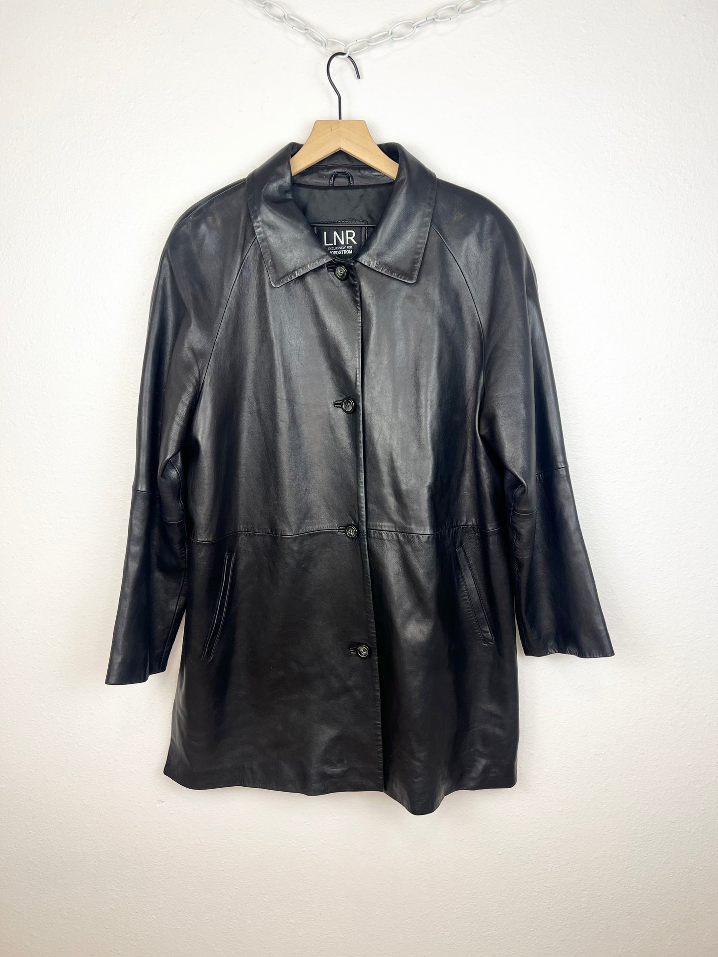 LONG BLACK LEATHER JACKET