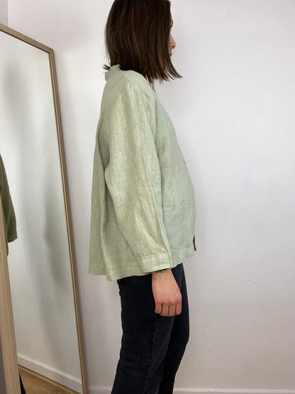 SAGE GREEN LINEN TOP