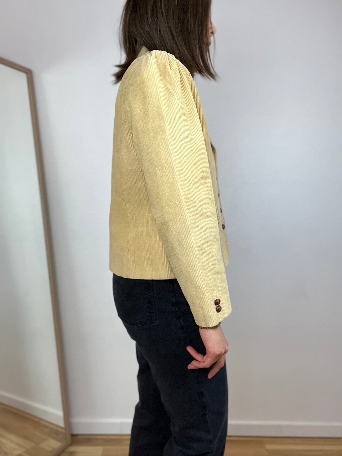 TAN CORDUROY CROPPED BLAZER