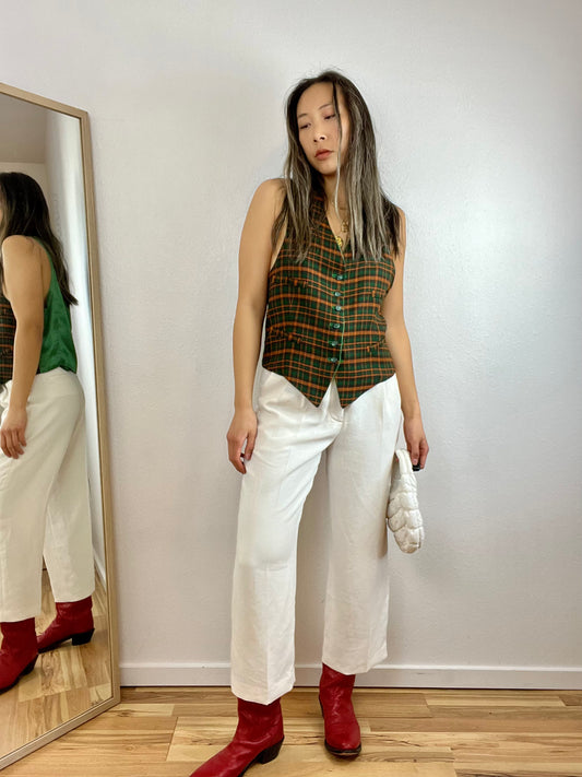 REVERSIBLE PLAID VEST