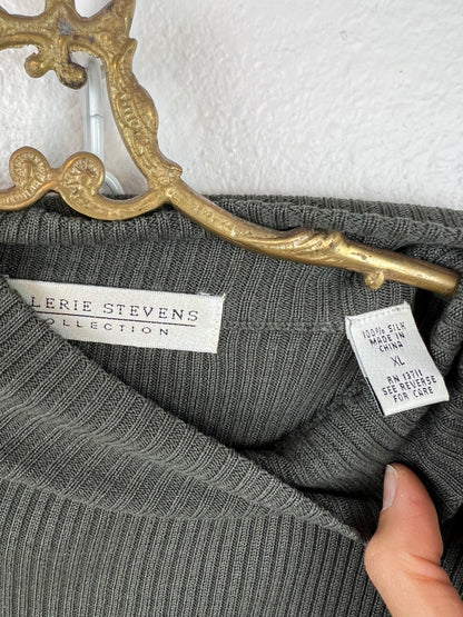 SILK RIBBED MOCK NECK