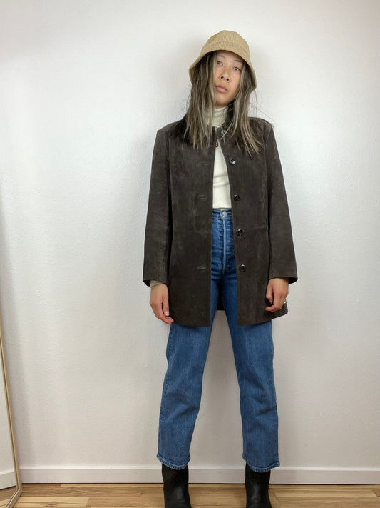 BROWN SUEDE LEATHER JACKET