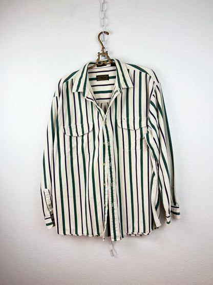 EDDIE BAUER STRIPED BUTTON UP