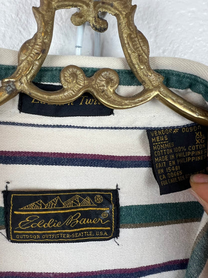 EDDIE BAUER STRIPED BUTTON UP
