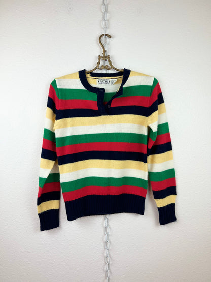 RICKI STRIPED HENLEY SWEATER