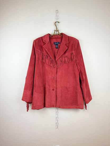 RED FRINGE LEATHER JACKET