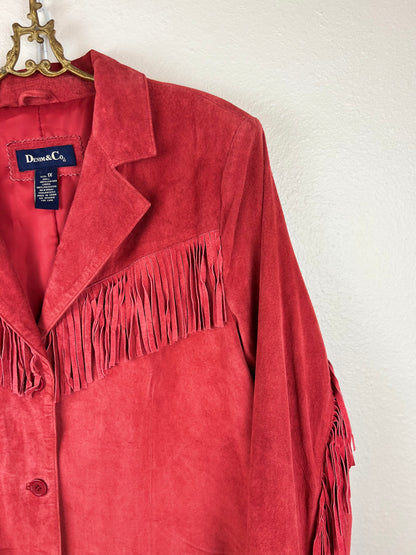 RED FRINGE LEATHER JACKET