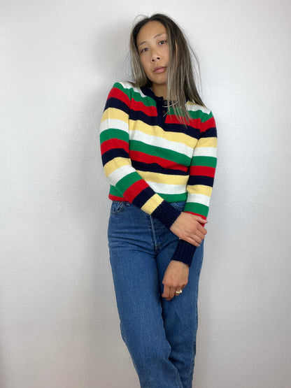 RICKI STRIPED HENLEY SWEATER