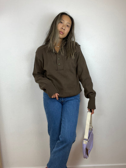 MILITARY HENLEY SWEATER