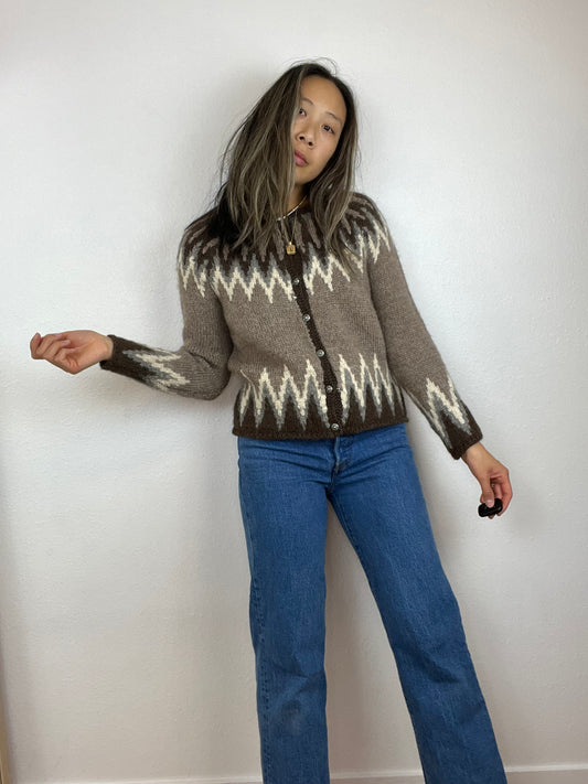 J. JILL NORDIC ICELANDIC CARDIGAN