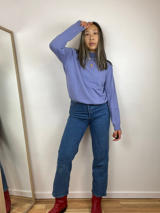 WOOL LILAC MOCK NECK SWEATER
