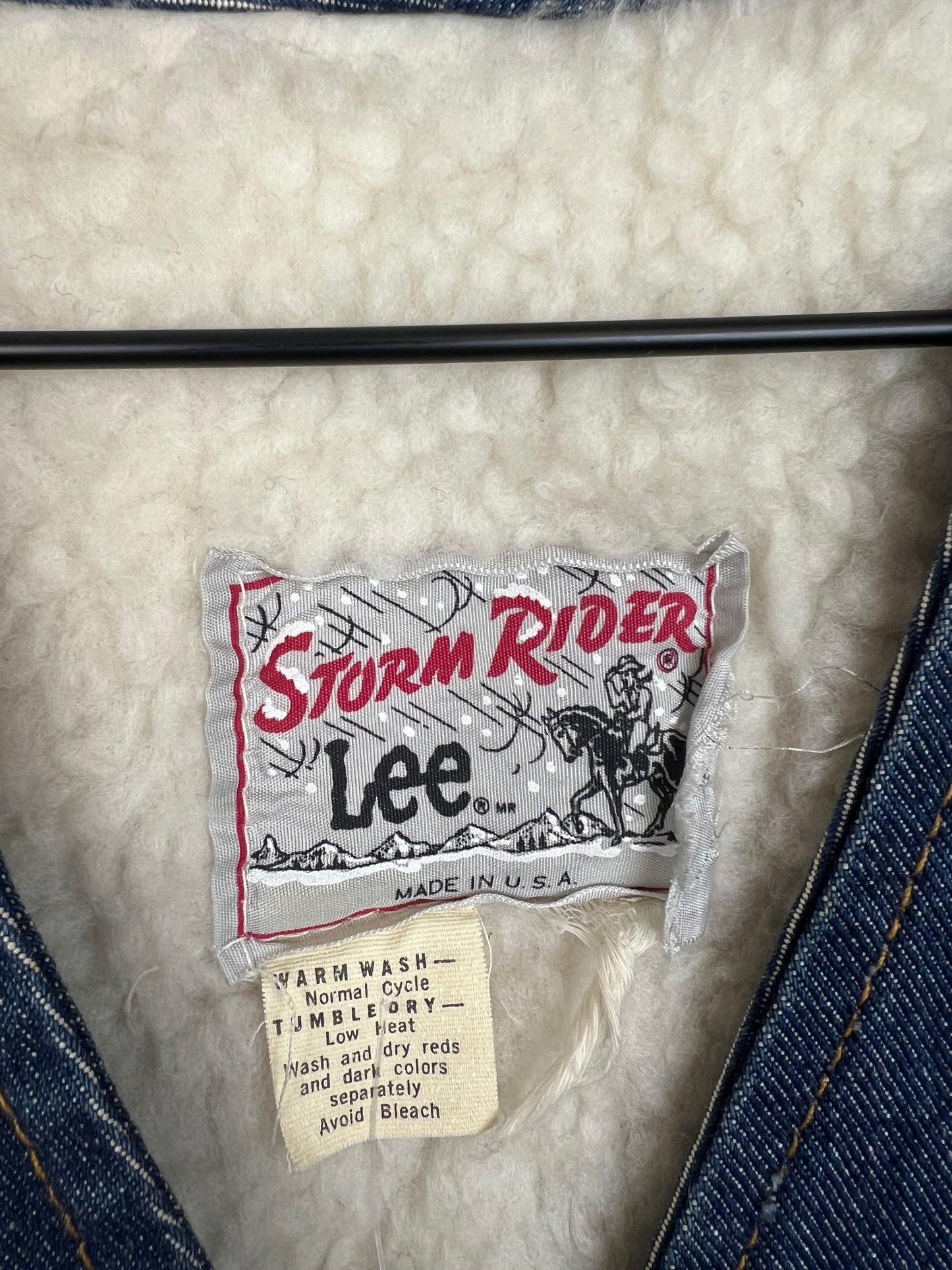 80'S LEE STORM RIDER FLEECE LINED DENIM VEST