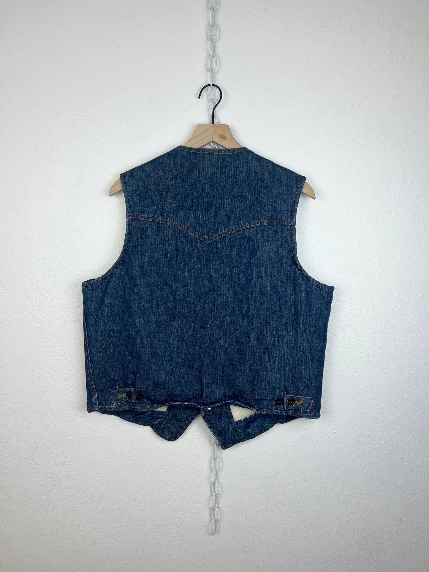 80'S LEE STORM RIDER FLEECE LINED DENIM VEST