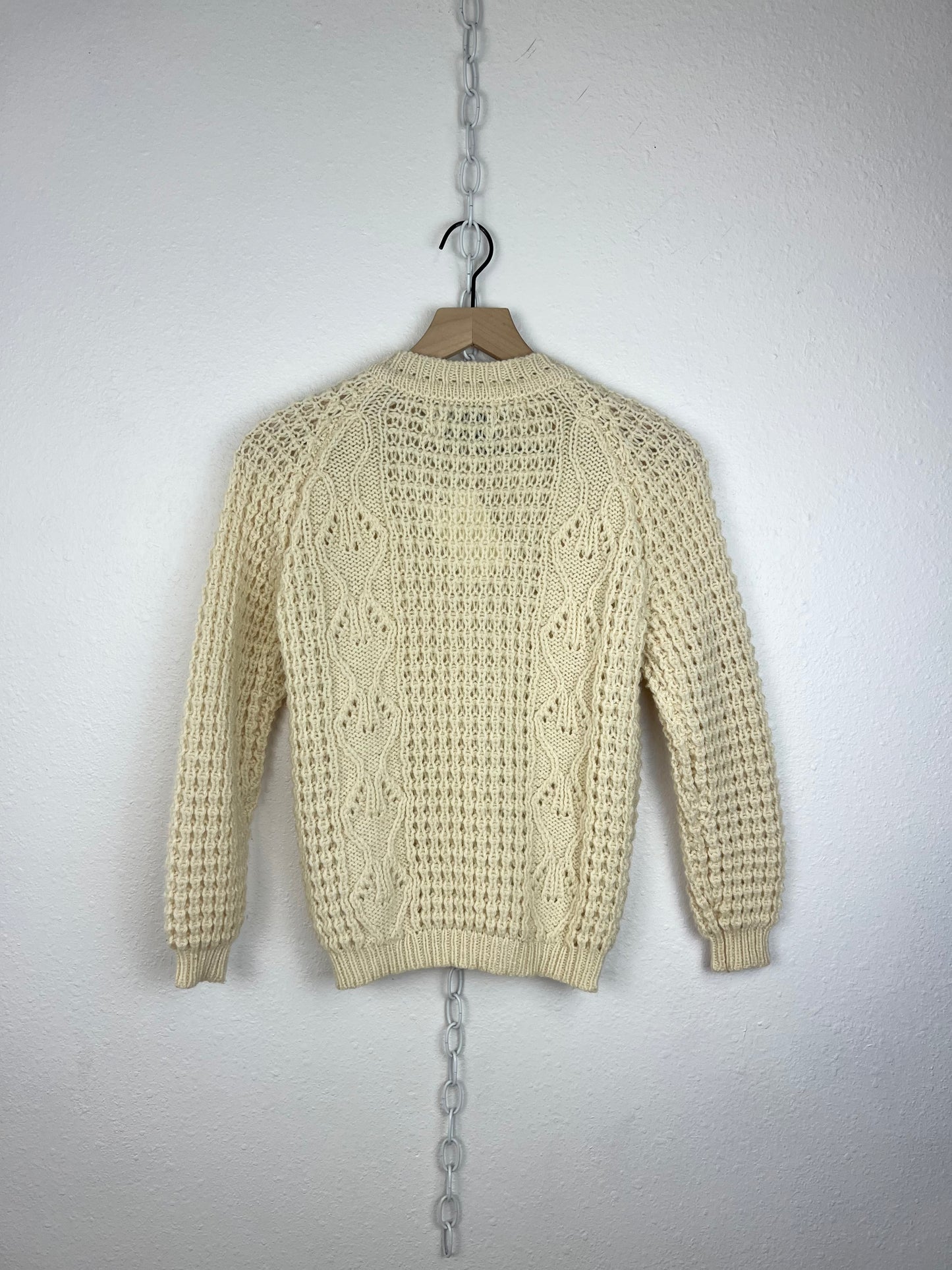 WOOL CABLE KNIT FISHERMAN CARDIGAN