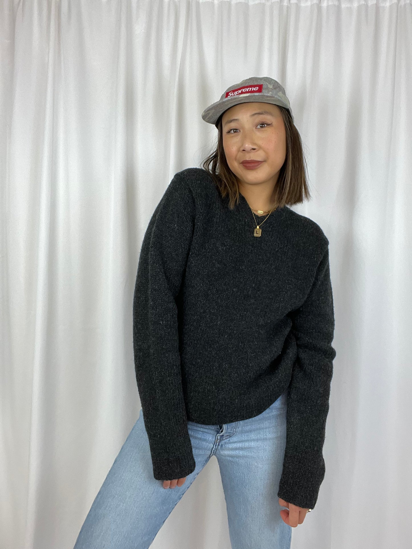 GAP LAMBSWOOL GREY SWEATER