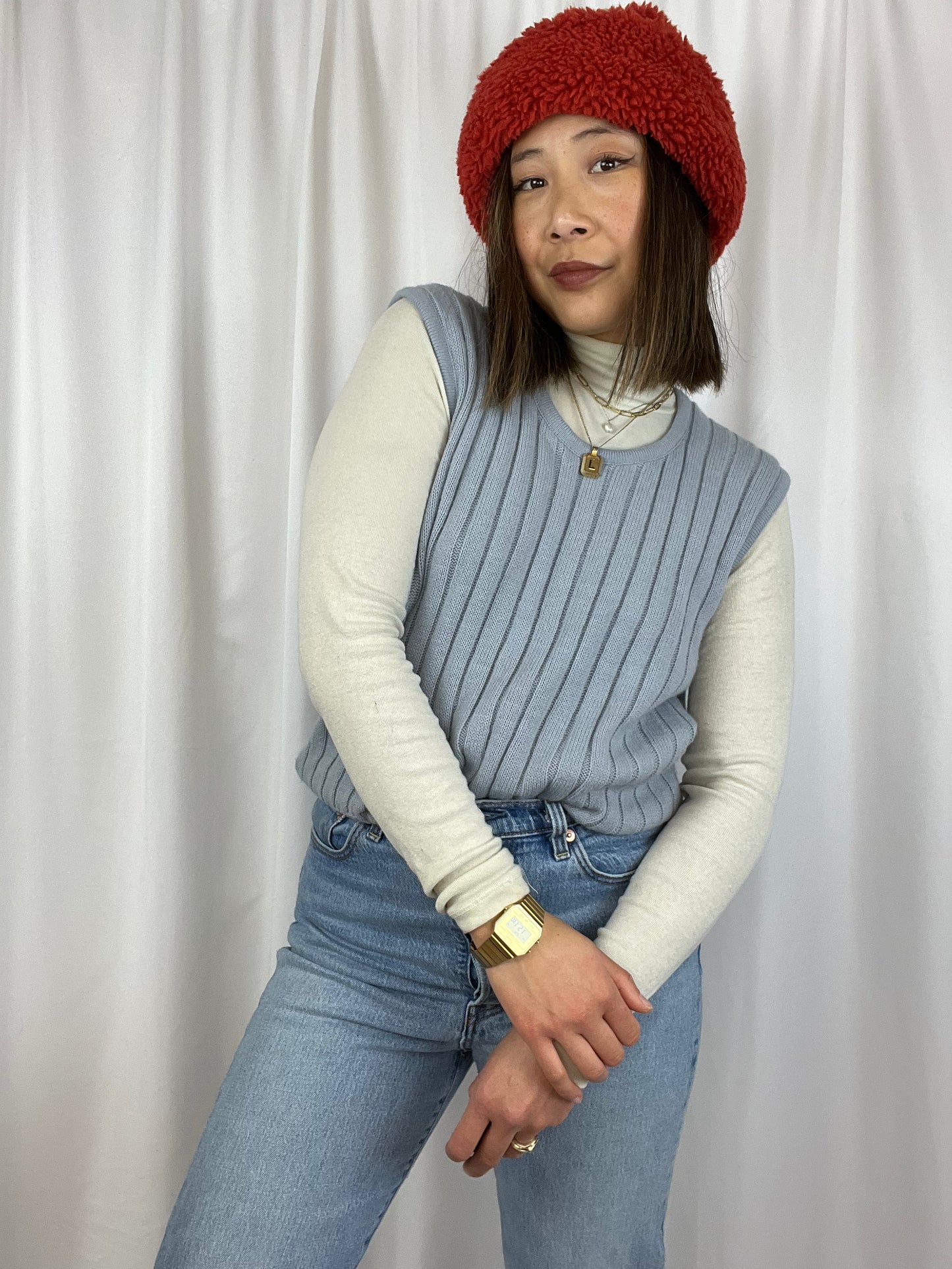 VINTAGE RIBBED SWEATER VEST