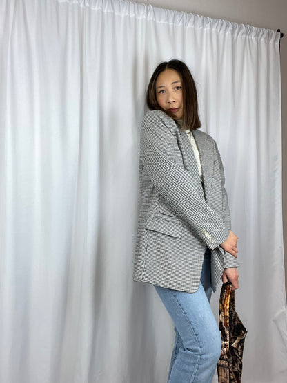RALPH LAUREN HOUNDSTOOTH PLAID BLAZER