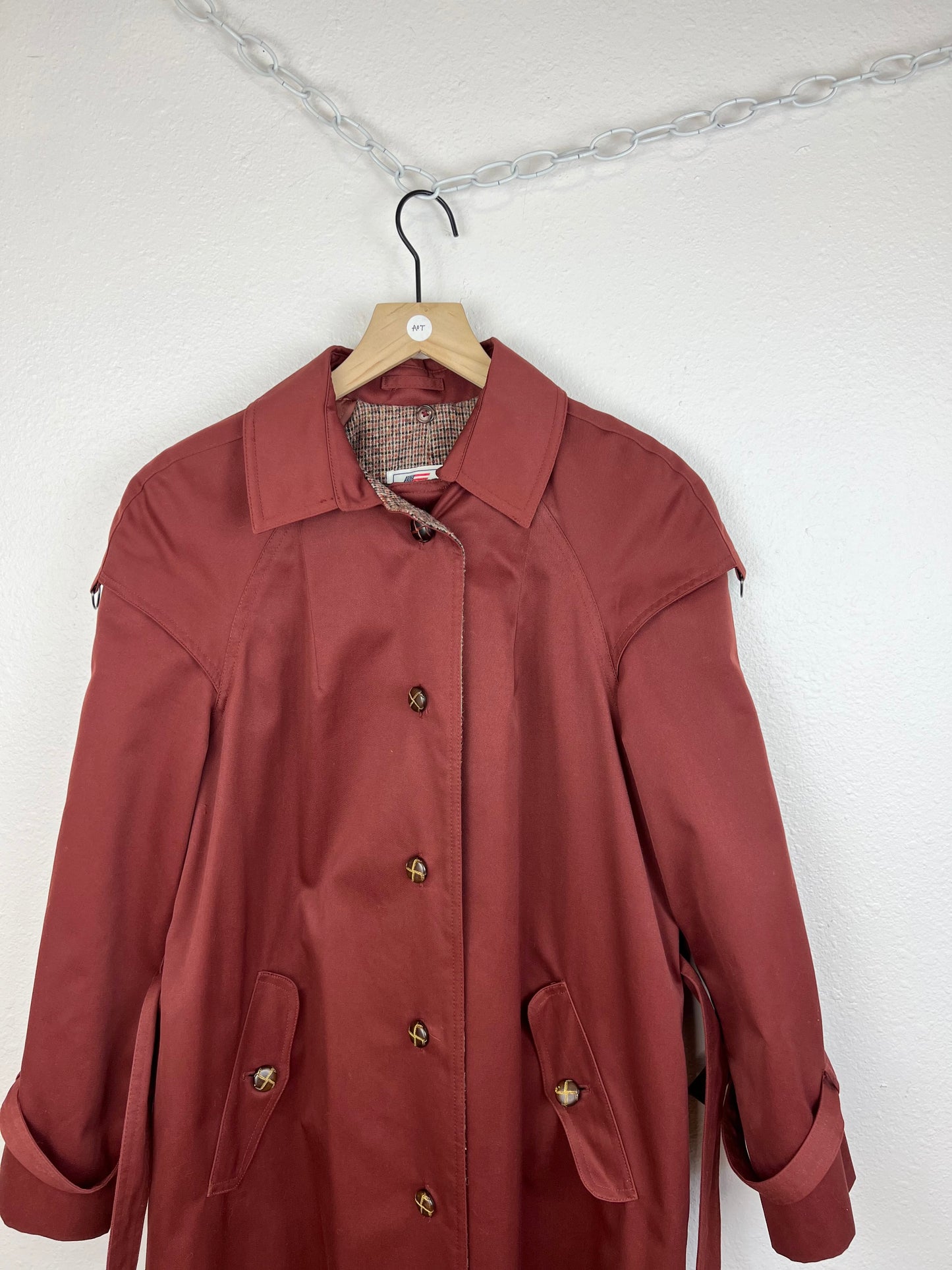 WINE RED TRENCH COAT