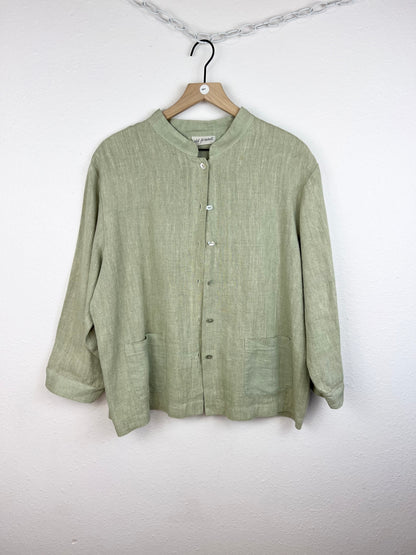 SAGE GREEN LINEN TOP