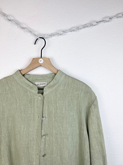 SAGE GREEN LINEN TOP