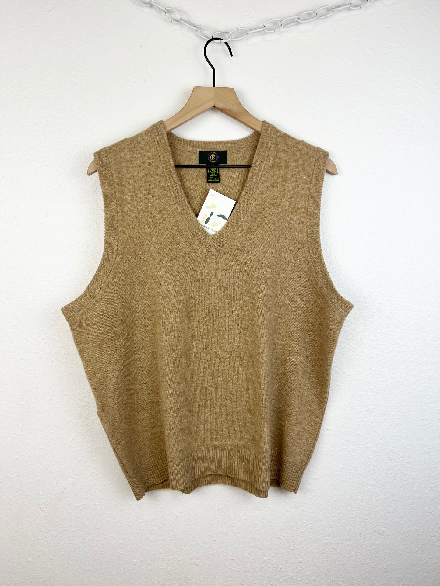 CLUB ROOM TAN WOOL SWEATER VEST