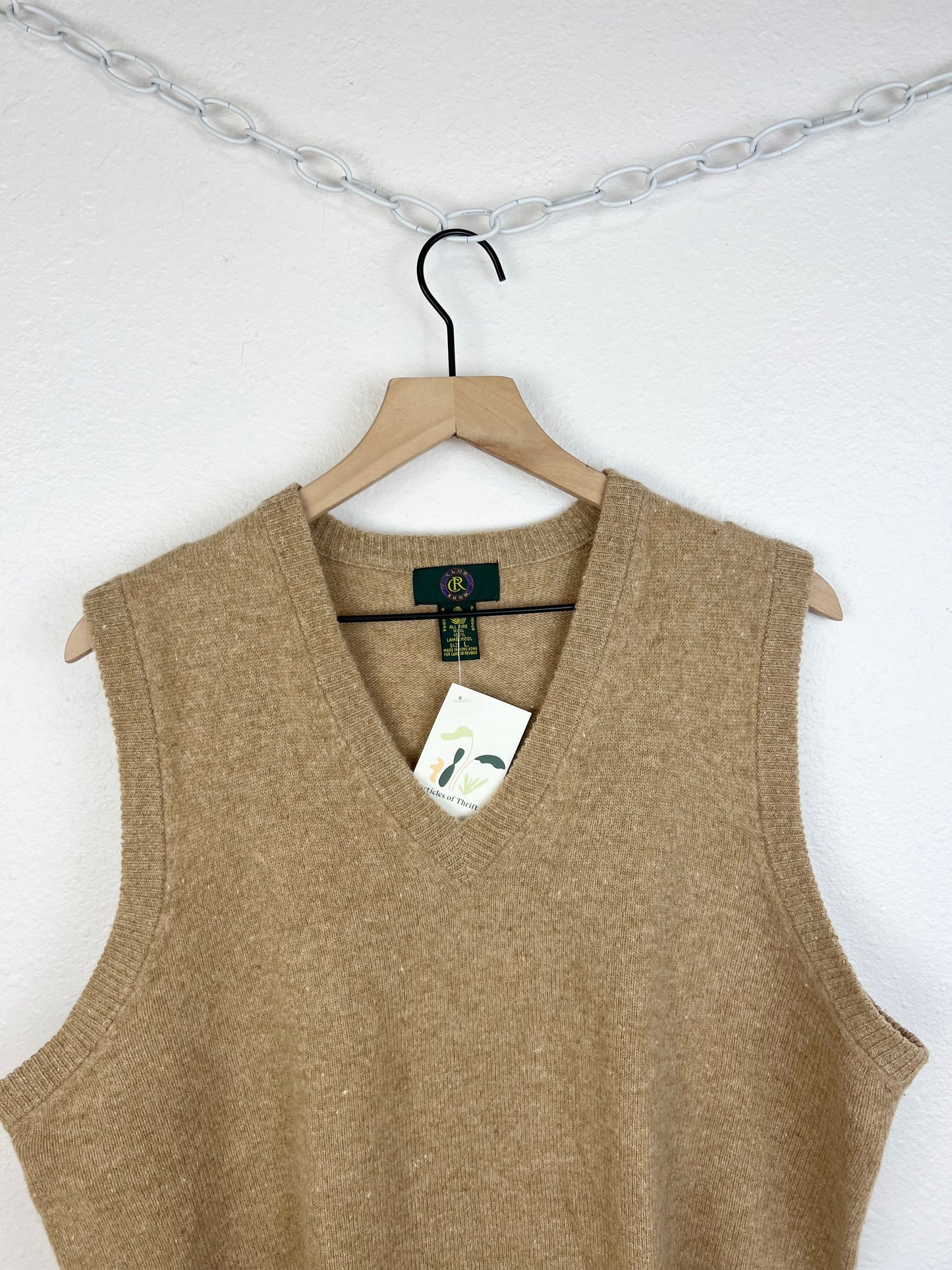 CLUB ROOM TAN WOOL SWEATER VEST