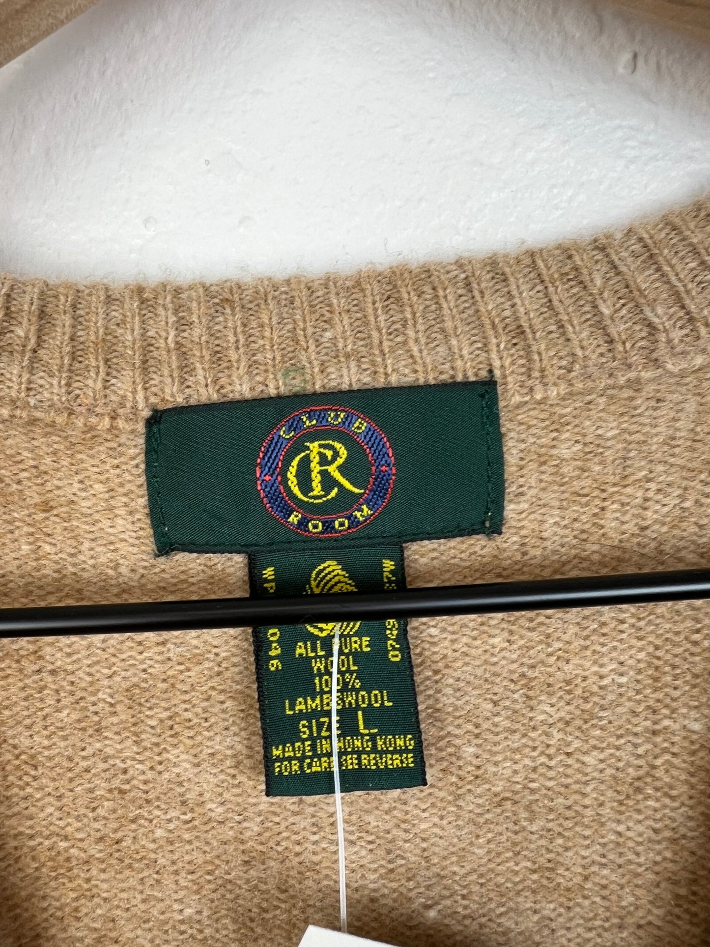 CLUB ROOM TAN WOOL SWEATER VEST