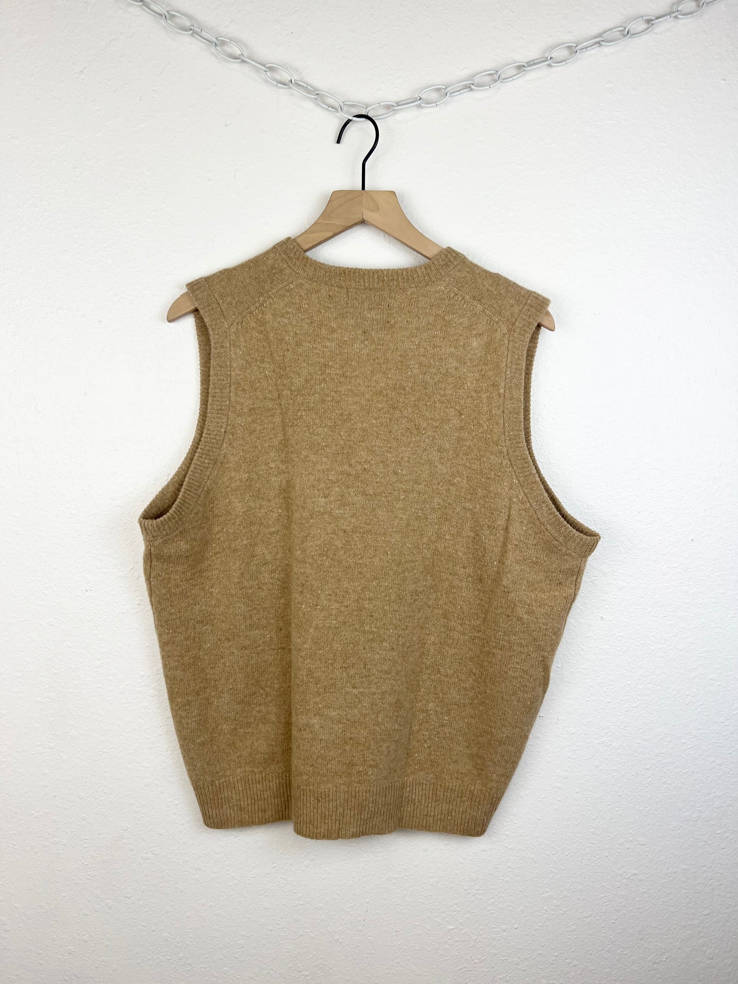 CLUB ROOM TAN WOOL SWEATER VEST